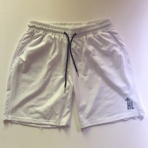 White HL Track Sweatshorts